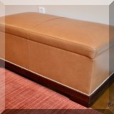 F14. Vanguard Furniture leather covered cedar chest with nailhead trim. 